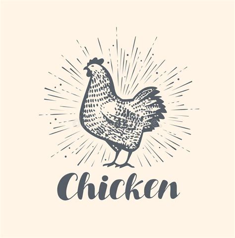 Logo O Etiqueta De Pollo Símbolo De Granja De Animales Vector