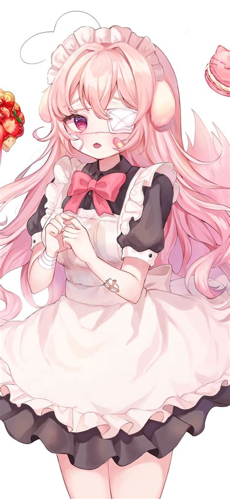 Download 1125x2436 Cute Anime Girl Maid Outfit Pink Hair