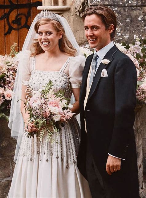 princess beatrice gets married in wedding dress and tiara borrowed from queen mirror online