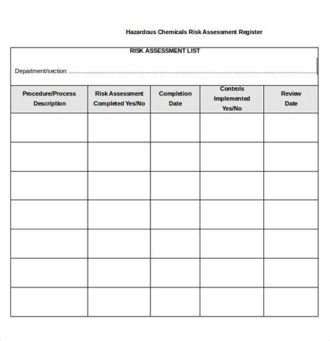 Free Printable Hazardous Assessment Forms Printable Forms Free Online