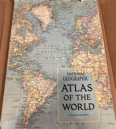 National Geographic Atlas Maps Of The World 1975 4th Ed Fabric Ext