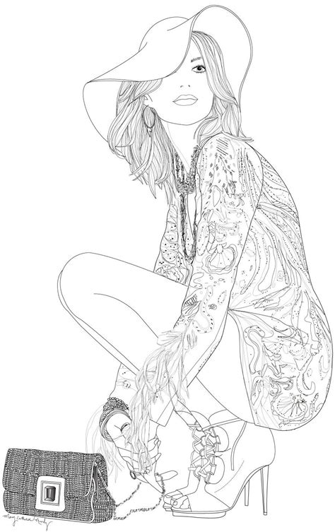 Fashion Adult Coloring Page People Coloring Pages Coloring Pages