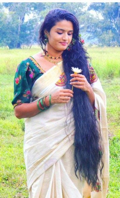 Pin By Preksha Pujara On Long Hair With Saree Beautiful Smile Women