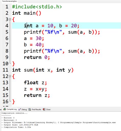 Declaring Functions In C Learning Monkey