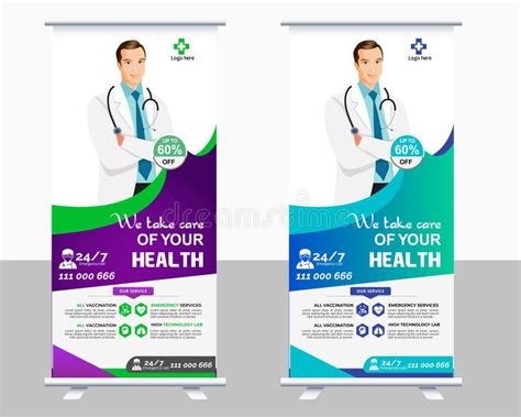 Healthcare And Medical Roll Up And Standee Design Banner Corporate