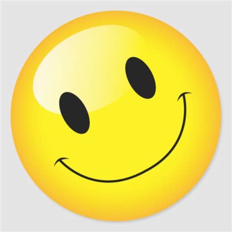 Cheer Up Yellow Emoji Party Happy Face Symbol Classic Round Sticker