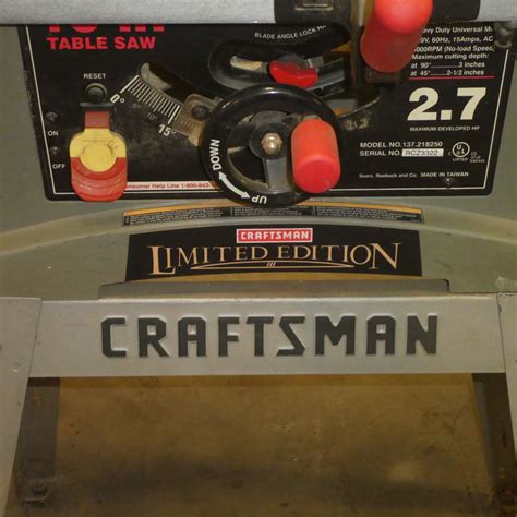 Lot 84 Limited Edition Craftsman 10in Table Saw Model 137218250