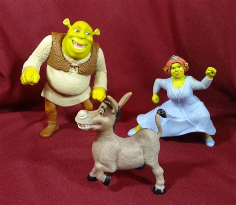 Shrek Fiona Donkey Mcdonalds Action Figure Cake Topper Toy Shrek