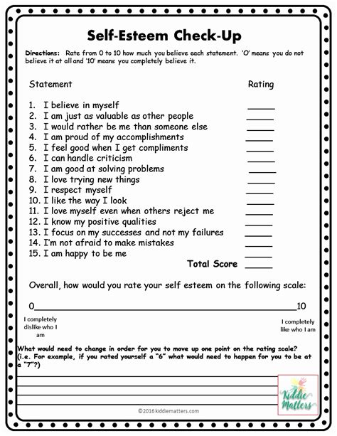 50 Self Esteem Worksheet For Adults