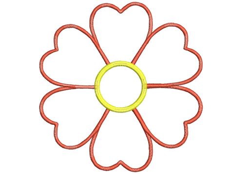 Flower Applique Embroidery Design Ithembroidery Etsy