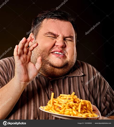Fat Man Eating Stock Photo Stok Photo Krojam