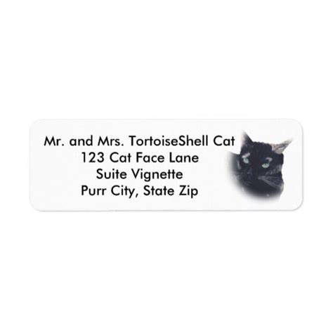 Tortoise Shell Cat Face Address Labels The Address Is Easy To