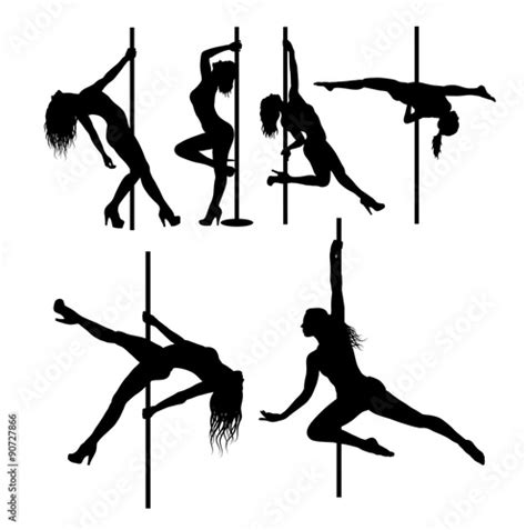 Pole Dancer Sexy Female Silhouettes Stock Image And Royalty Free