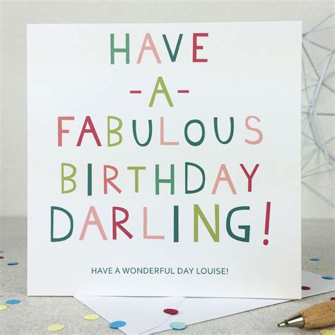 Funny Fabulous Darling Birthday Card