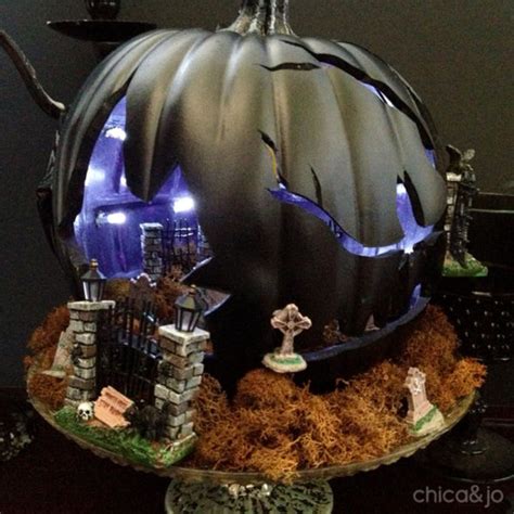 Spooky Cemetery Pumpkin Diorama For Halloween Chica And Jo