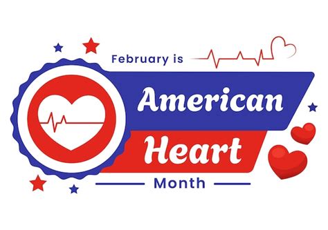 Premium Vector February Is American Heart Month Vector Illustration