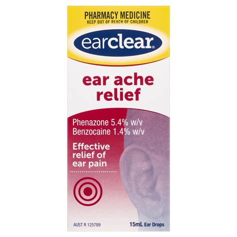 Buy Earclear Ear Ache Relief Drops 15ml Effective Relief Of Ear Pain