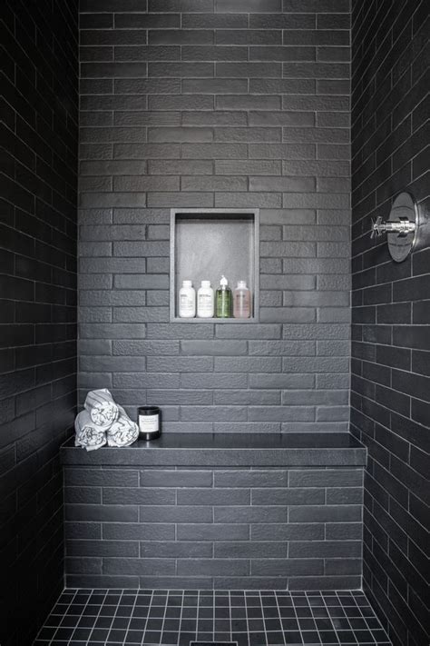 Black Shower Black Tile For Showers Matte Black Subway Tile Combined