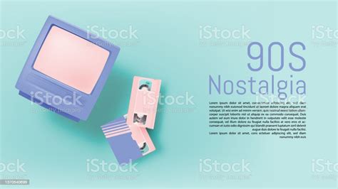 Tv And Vhs Tapes In Mood Of 90s Nostalgia Stock Illustration Download