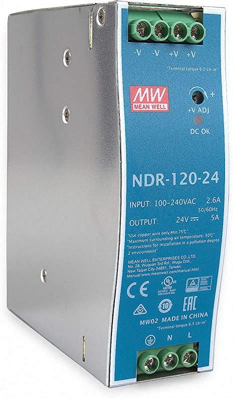 Mean Well Ndr 120 24 120w 24vdc 5a Acdc Industrial Din