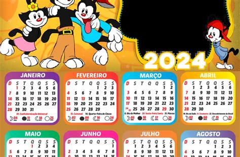 Calendário 2024 Animaniacs Colar Foto Moldura Png Imagem Legal