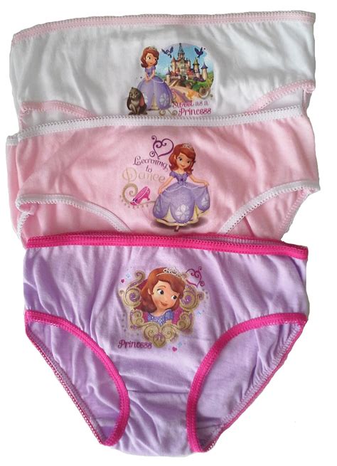 Sofia The First Girls Disney Princess Pants Briefs Set Pack Of 3 2 3