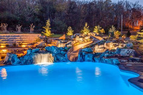 Another View Of This Amazing Pool And Waterslide By Peek Pools In