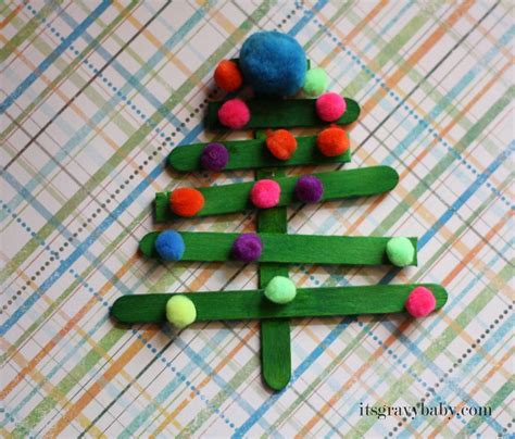 Popsicle Stick Christmas Trees Preschool Craft Its Gravy Baby