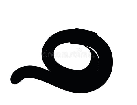 Black Silhouette Earthworm Crawling Cartoon Worm Design Flat Vector