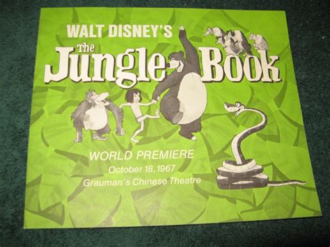 Walt Disneys 1967 The Jungle Book World Premiere Theatre Pamphlet