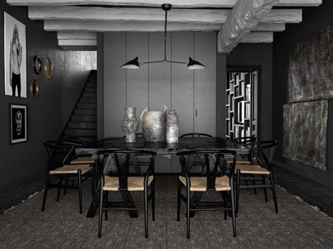 Rustic Black Dining Room Interior Design Ideas
