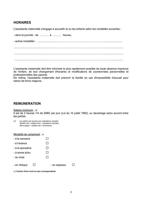 Contrat De Travail D Assistant Maternel DOC PDF Page 2 Sur 8
