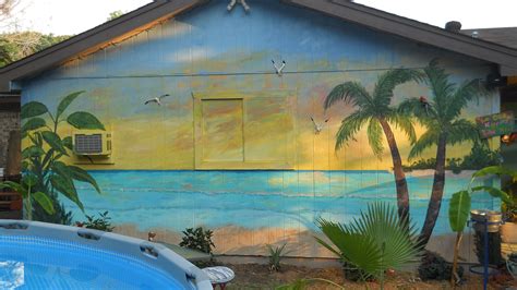 This Mural I Painted On The Back Of Our Home Beside The Outdoor Kitchen