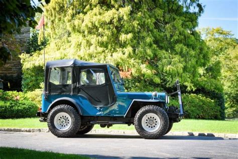 1960 Willys Cj3a 53 Body Teal Blue Fully Restored Runs Great For