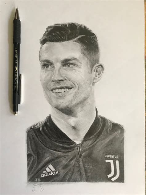 Cristiano Ronaldo X Manchester United Original Pencil Unframed Drawing