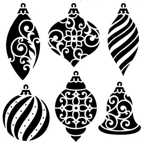 Download the template at scraplifters.com. Christmas Ornaments Stencil - Ideal for making fused glass ...