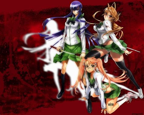 highschool of the dead rei miyamoto saeko busujima saya takagi hotd hd wallpaper peakpx