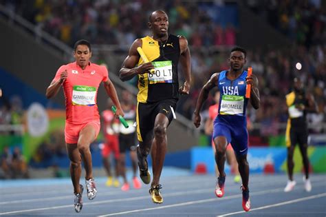 Usain Bolt Wins The Mens 4x100m Relay Final During The Athletics Event