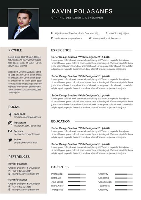 It Resume Template 40 Modern Resume Templates Free To Download