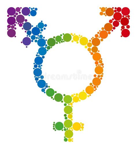 Three Gender Symbol Raster Icon Flat Illustration Stock Illustration