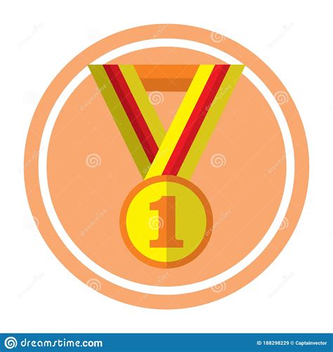 Gold Medal Vector Illustration Decorative Design Stock Vector