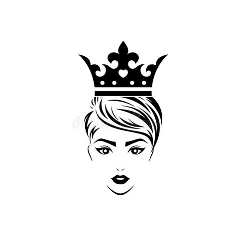 Icono O Logotipo Egipcio Reina Nefertiti Silueta De La Silueta De