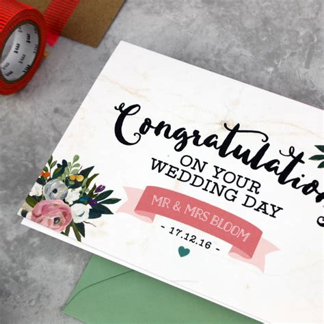 Personalised Congratulations On Your Wedding Day Card By