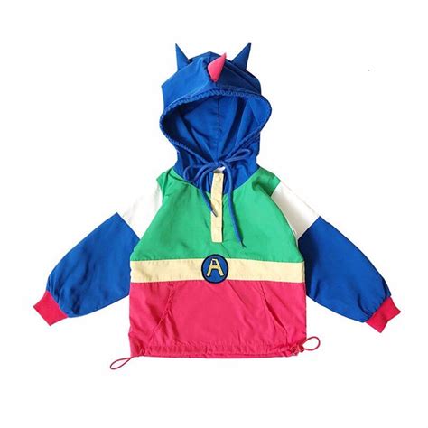 Hooded Boys Dinosaur Jacket And Girls Rainbow Outwear Coat Sun Water