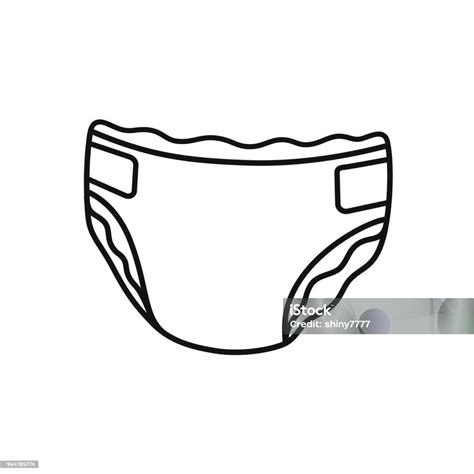 Isolated Baby Diaper Icon Black And White Stock Illustration Download