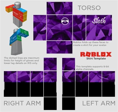 Создать мем Roblox Purple Suit Shirt Template Roblox R15 Shirt