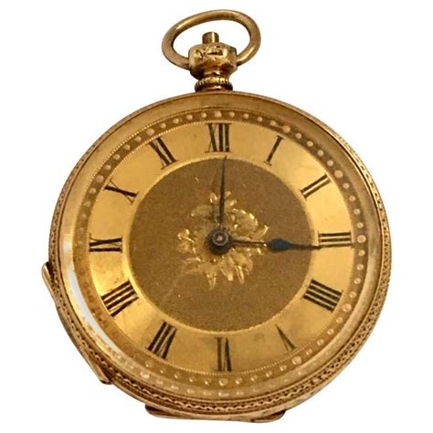 small 18k gold victorian period key wind thrussell and son geneve pocket watch at 1stdibs
