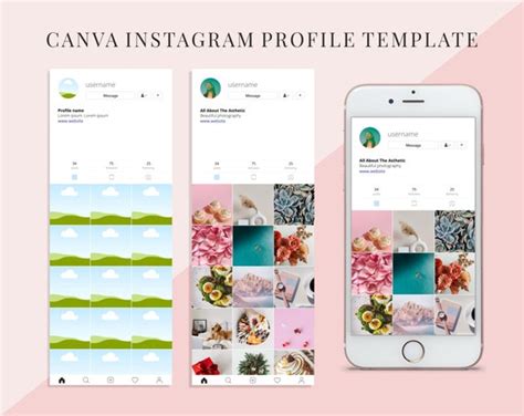 Instagram Profile Template Editable In Canva Digital Etsy Canada