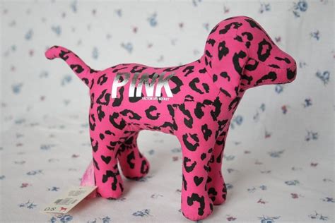 Victorias Secret Pink Jungle Prints Pink Plush Stuffed Dog Nwt Pink