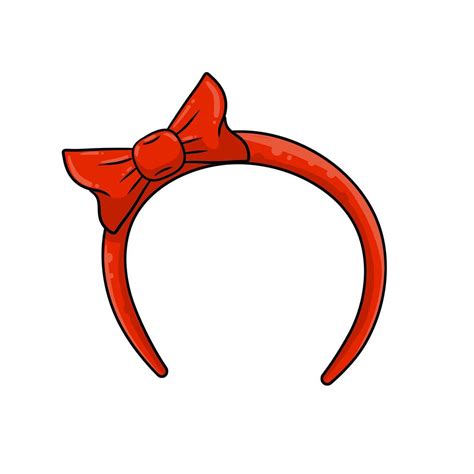Headband With Red Bow Woman Headdress For Hair 6086673 Vector Art At